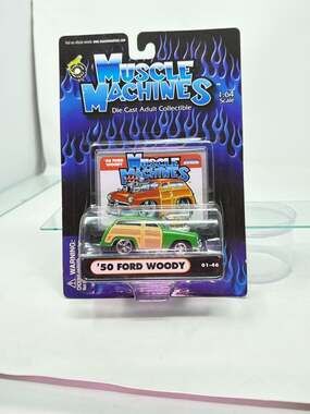 Muscle Machines 50 Ford Woody 1:64 Green Die Cast Adult Collectible